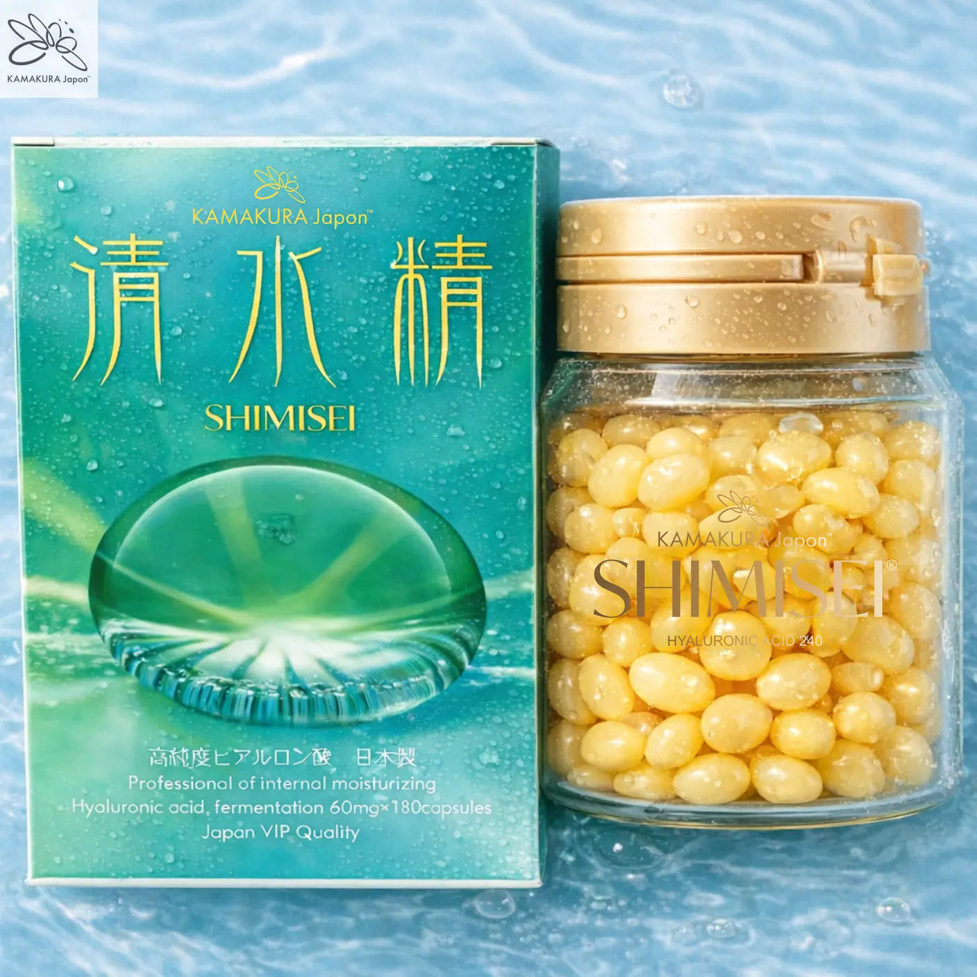 SHIMISEI High-Purity Hyaluronic Acid 240mg | Japanese Daily Wellness Trial Pouch | 28 Caps | Made in Japan KAMAKURA JAPON